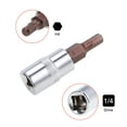 thumbnail image 3 of Uxcell 1/4" Drive x 4mm Standard Metric Hex Bit Socket, S2 & Cr-V Steel 2 Pack, 3 of 5
