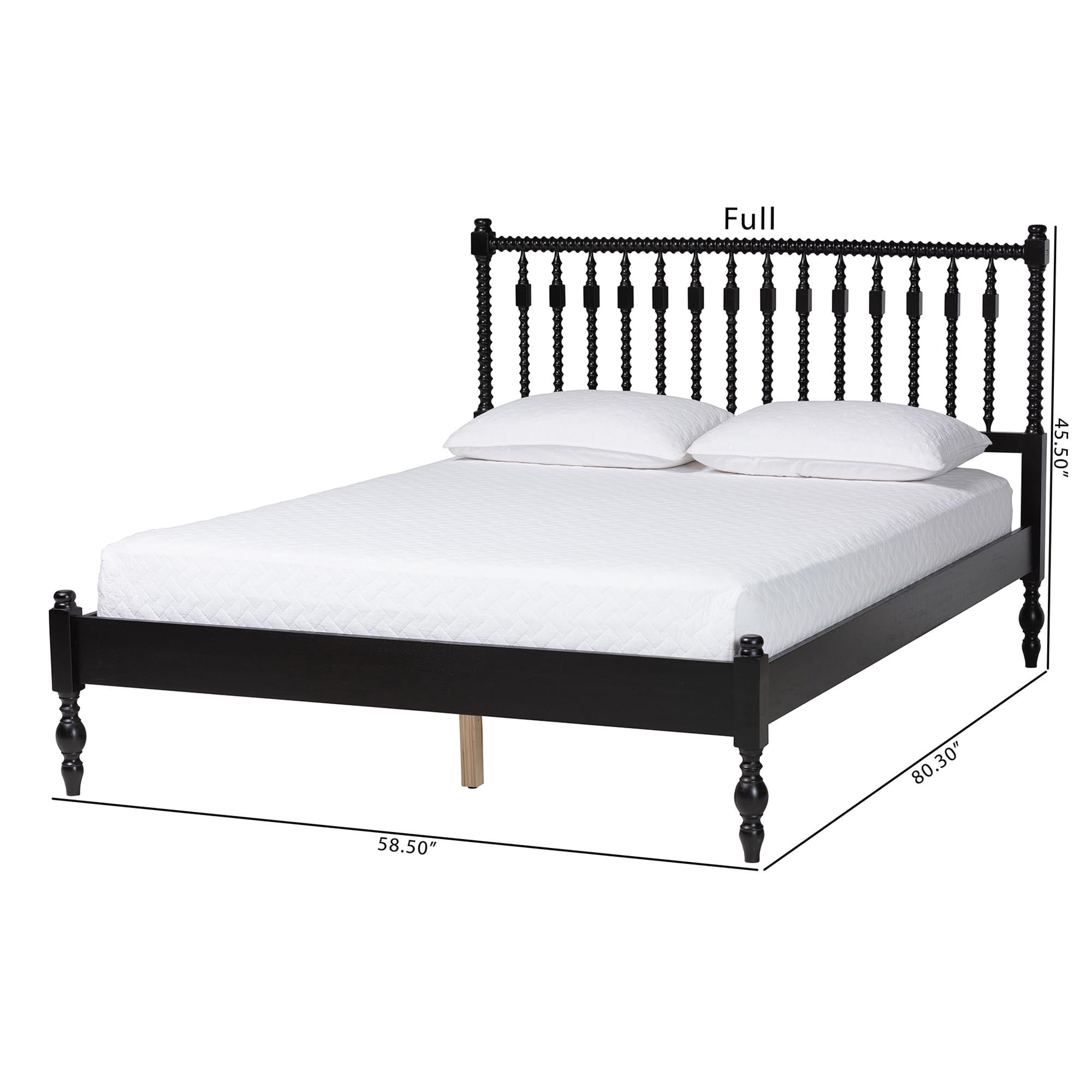 Baxton Studio Callison Farmhouse Platform Bed, Queen, Black