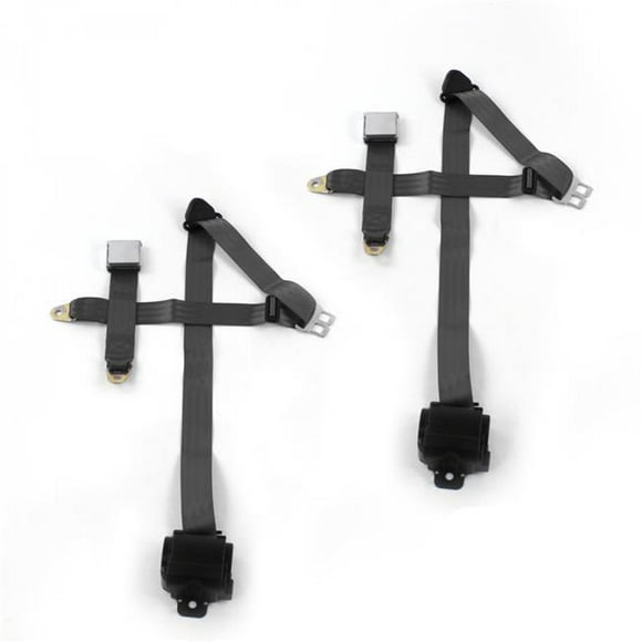 Airplane 3 Point Charcoal Retractable Bucket Seat Belt Kit for Triumph Spitfire 1962-1980 - 2 Belts