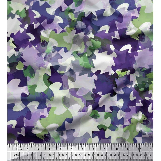 Soimoi Poly Georgette Fabric Two Tone Camouflage Fabric Prints by Yard 52 Inch Wide