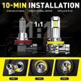 thumbnail image 3 of AUXITO 2026 Latest H11 Headlight Bulb, 900% Brighter 30,000lm 6500K Cool White H8 H9 H11 LED Headlight Bulbs for Low Beam High Beam, 1:1 Mini Size 5 Mins Easy Installation, Plug and Play, Pack of 2, 3 of 9