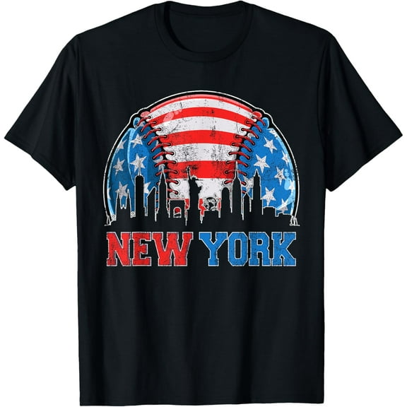 New York NY Skyline Baseball Vintage Met At Gameday T-Shirt