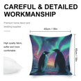 thumbnail image 2 of Penguins aurora borealis sno Linen toss pillowcase Decoration pillowcase Gift preferred 18x18" Cushion cover 2 set Sofa pillowcase Sofa bedroom living room car, 2 of 8