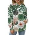thumbnail image 3 of Leaf Flowers Nordic Tropical Plants Regular Fit Hoodie, Sporty Pullover Hooded Sweatshirt for Men Women Muscle 5XL, 3 of 6