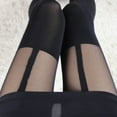 thumbnail image 4 of Xiao Hua Pantalones ajustados sexys para mujer, calcetines altos de tubo, pantimedias, liguero con nudo de imitación, pantalones ajustados hasta la rodilla, 1 pieza, 4 of 5
