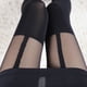 thumbnail image 4 of Xiao Hua Pantalones ajustados sexys para mujer, calcetines altos de tubo, pantimedias, liguero con nudo de imitación, pantalones ajustados hasta la rodilla, 1 pieza, 4 of 5