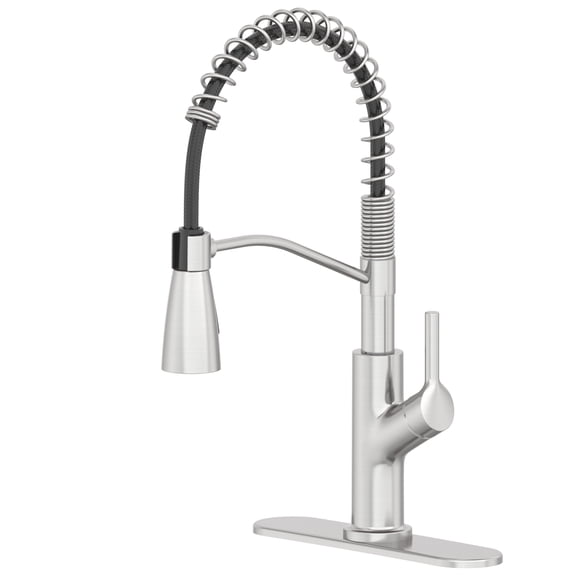 Better Homes & Gardens Satin Nickel Spring Neck Kitchen Faucet