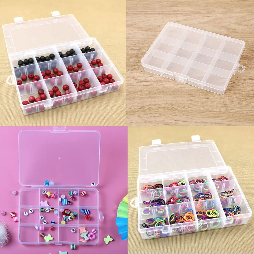 Plastic Beads Organizers 30 Slots Jewelry Making Supplies Storage Case