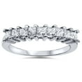 thumbnail image 1 of 1/2ct Princess Cut Diamond Prong Wedding Band 14K White Gold Ring, 1 of 4