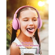 Mpow Kids Headphones with Microphone, Stereo Wired Headphones for Kids 85/94dB Safe Volume with Share Port, Adjustable Foldable Toddler Headphones over Ear Kids Headphones for School, Airplane