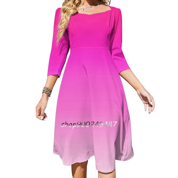 Vestido acampanado con nudo en forma de corazón y teñido anudado en degradado rosa Think Pink Diseño de moda Vestido holgado de talla grande Rosa Nueva Orleans Nola