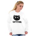 thumbnail image 3 of Cattitude Funny Cat Ladies Pet Lovers Women Plus Size Crewneck Sweatshirt Brisco Brands 3X, 3 of 5