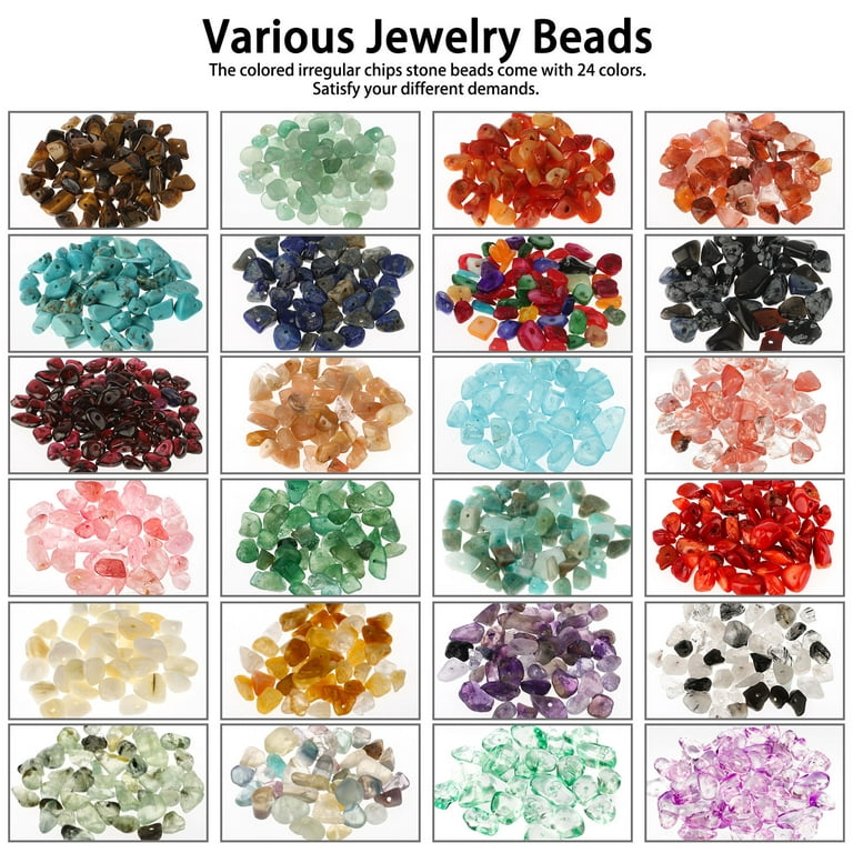 24 Type Beads Natural Gemstone Beads Natural Irregular Chips Stone