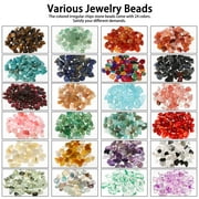 TSV 1200pcs Stone Beads, Natural Gemstone Beads, Multi-Color Irregular Chips Stones, Crushed Chunked Crystal Pieces Loose Beads, for Jewelry Making Decor DIY Crafts