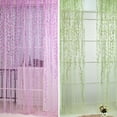 thumbnail image 1 of Leaves Print Sheer Curtain Tulle Voile Panel Drape Room Window Drapes Sheer Scarf Valances Curtain,1pc,Size 39.37*78.7inch,Green Color, 1 of 4