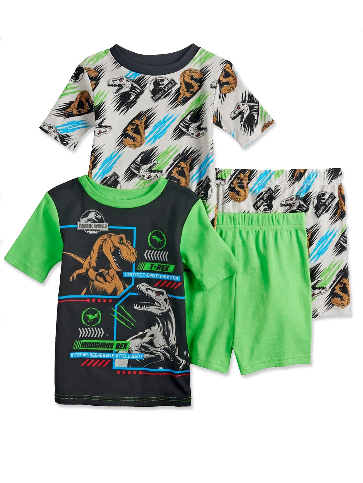 Jurassic World dinosaure garçon 4 pièces TEE Short En Coton Pyjama Set 21JA061BSS Jurassic World dinosaure garçon 4 pièces TEE Short En Coton Pyjama Set 21JA061BSS