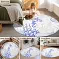 thumbnail image 5 of Round Rugs 3Ft, Coastal Purple Round Area Rug Washable Indoor Throw Carpet, Ocean Coral Starfish Jellyfish Seahorse Small Non Slip Circle Rug for Bedroom Living Room Home Decor Aesthetic, 5 of 8