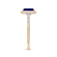 thumbnail image 3 of Angara Natural 1.05 Ct. Blue Sapphire with Diamond Halo Ring in 14K Rose Gold for Women (Ring Size: 11.5), 3 of 9