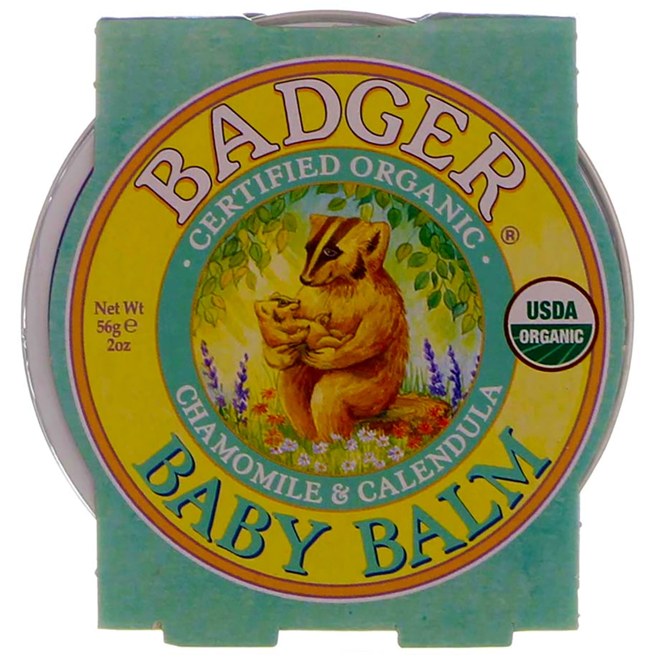 Badger Baby Balm Tin, Chamomile and Calendula, 2 oz