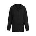 thumbnail image 2 of Women's Cardigan Sweaters Hooded Button Down Front Jackets Winter Coat with Pockets Black 3XL, 2 of 4