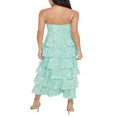 thumbnail image 4 of Women Y2K Floral Cami Long Dress Spaghetti Strap V Neck Backless Tiered Ruffles Maxi Dresses, 4 of 5