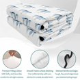 thumbnail image 4 of Quilts Full Size Bedding Set, Nautical Sailboats Lightweight Quilted Comforter, Steel Blue Coastal Minimalist Beige Soft Reversible Bedspread Coverlet with Pillow Covers for All Season, 78" x 90", 4 of 9