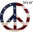 thumbnail image 2 of Patriotic American Flag Metal Peace Sign, Decorative Metal Hanging Peace Sign Wall Decor Star And Stripes Peace Sign Wall Art for Home Door Wall (16 inch , Red White Blue), 2 of 7
