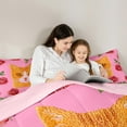 thumbnail image 4 of Feelyou Kawaii Cat Kitten Twin Bedding Sets 7-Piece for Kids, Rose Flower Floral Bedding Comforter Set, Pink Cartoon Animal Theme Reversible Sheet Sets, Super Cozy Room Decor, 4 of 8