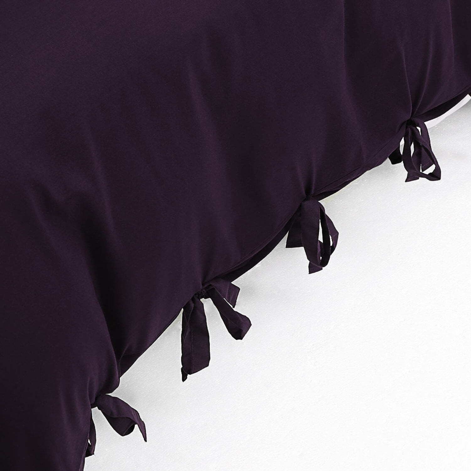 Unique Bargains 3-Pack Bow Tie Duvet Cover Bedding Set Queen Dark Purple