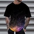 thumbnail image 2 of Mens Spring Autumn All Print Short Sleeve Round Neck T Shirt Floral Trend Bottoming Shirt Tops Clothes, 2 of 4