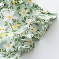 thumbnail image 4 of JDEFEG Long Frocks for Girls 4 Years Toddler Kids Baby Girls Button Dress Floral Sleeveless A Line Ruffle Summer Sundress Princess Dresses Girl Dress and Coat Cotton Blend Green 90, 4 of 8