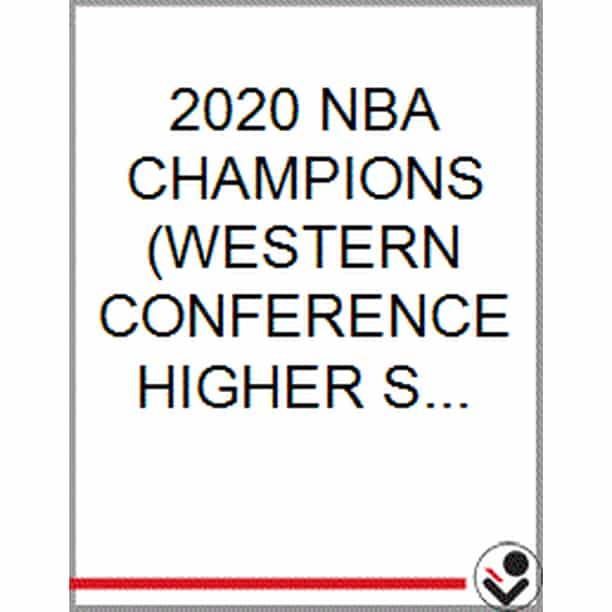 2020 Nba Champions Western Conference Higher Seed Paperback Walmart Com Walmart Com