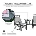 thumbnail image 4 of Outsunny Outdoor Glider Bench with Coffee Table, Patio 2-Seat Rocking Chair Swing Loveseat with Breathable Sling for Backyard Garden Porch, Light Grey, 4 of 10