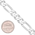 thumbnail image 4 of 8mm Solid .925 Sterling Silver Flat Figaro Chain Link Bracelet, 8 inches, 4 of 7