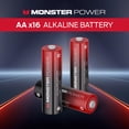thumbnail image 2 of Monster Power Pilas Alcalinas AA Paquete de 16, Pilas LR6 Doble A de 1.5V, Energía Duradera y Resistente a Fugas para Controles Remotos, Juguetes, Linternas y Dispositivos Del Hogar, 2 of 7
