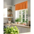 thumbnail image 3 of Orange Valances for Windows Solid Color Valance Rod Pocket Light Filtering Short Window Treatments Curtains for Kitchen Bathroom Living Room Bedroom, 1 Panel, 42 x 18 Inch, 3 of 7
