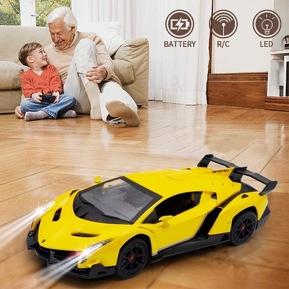Officially Licensed Lamborghini Remote Control Car,1:24 Scale Lambo Model Cars with Lights, Lamborghini Toy Car RC Cars Christmas Birthday Gift for Boys Age 3 4-7 8-12 Year Old Kids Toys