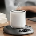 thumbnail image 5 of 1-pack, wireless coffee cup warmer with adjustable temperature settings, rechargeable portable beverage heating pad, suitable for home and office, can heat milk and tea.,Dark Grey, 5 of 5