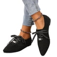 thumbnail image 2 of Willtoo Women's Pointed Toe Lace Up Flats Soft Faux Suede Casual Oxford Shoes, Comfort Low Flat Walking Dress Shoes for Daily Work, 2 of 5