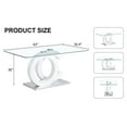 thumbnail image 2 of Glass Dining Table, Large Modern Minimalist with Tempered Glass Tabletop, MDF OC Shaped Bracket and Metal base, Rectangular Table for 6-8 People, Dining Room,Kitchen, Living Room, Transparent+White, 2 of 7