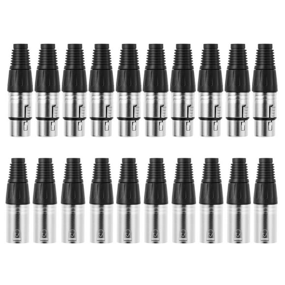 1 Set/20PCS XLR 3 Pin Connector Male and Female Solder Type Microphone Line Plug