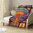 thumbnail image 2 of HENGT Trippy Mushroom Blanket Hippie Plant Throw Blankets for Couch Trippy Sherpa Blankets Soft Cotton Fuzzy Blanket Plush Blanket (Classic Purple,, 2 of 6