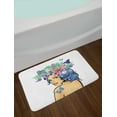 thumbnail image 2 of Flower Bath Mat, Floral Head Woman with Hibiscus Plants Violets Butterflies Spring Teen Girl Print, Plush Bathroom Decor Mat with Non Slip Backing, 29.5" X 17.5", Multicolor, by Ambesonne, 2 of 2