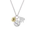 thumbnail image 2 of Delight Jewelry Goldtone Capital Letter - Y - Pebble Disc - Let Things Go Fall Zoey Charm Necklace, 28", 2 of 4