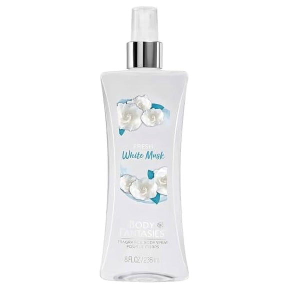 Body Fantasies Signature Fragrance Body Spray, Fresh White Musk, 8 Fluid Ounce
