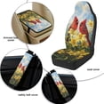 thumbnail image 6 of Xixirimido Car Seat Cover Set of 5 Pieces Front Seat Covers with Matching Seat Belt and Center Console Covers PU Leather Fits Most Vehicles, Cardinal Yellow Lily Flower, 6 of 8