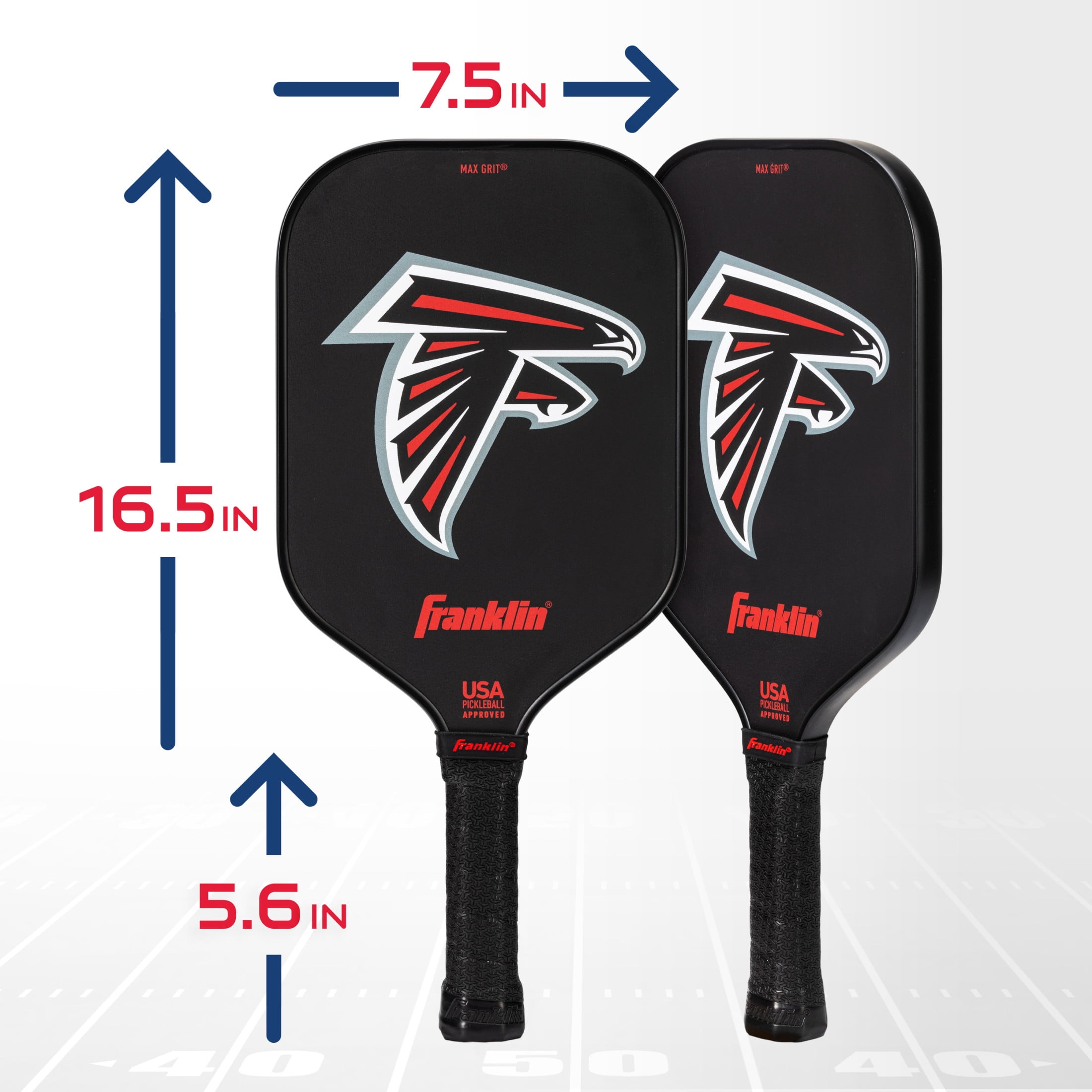 Franklin Sports NFL Atlanta Falcons Pickleball Paddle - Official NFL Team Pickleball Paddles - USAP (USAPA) Approved Premium Quality Pickleball Paddles - Authentic Team Logos + Colors
