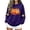 Purple sweatshirt for women #2, variant on Women's Fall Sweatshirt Crew Neck Long Sleeve Pullover Loose Fit Casual Top with Pumpkin and Sleeve Print Purple,XL