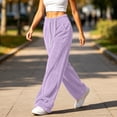 thumbnail image 4 of Lmueinov Womens Sweatpants Drawstring Elastic High Waist Double Sided Fleece Pants Wide Leg Sweatpants with Pockets for Jogger Coffee, 4 of 8