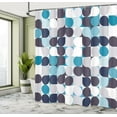 thumbnail image 5 of Ambesonne Abstract Shower Curtain, Retro Circles Squares, 69"Wx75"L, Brown Grey Teal White, 5 of 5